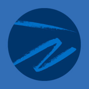 Decorative blue brushstroke