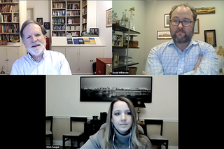 Zoom meeting during "Tobin Center for Economic Policy: Strengthening Families, Communities, and the Nation" Speaker Series presentation